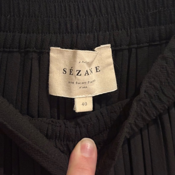 SEZANE JIMMY PANTS Black Pleated Trousers Size 40 - Picture 10 of 12